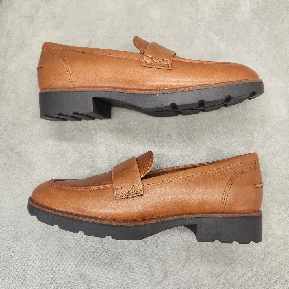 Vionic Dress Loafers 10 Brown Leather Cleo Classic Comfort Arch Support New $160 - Picture 4 of 13